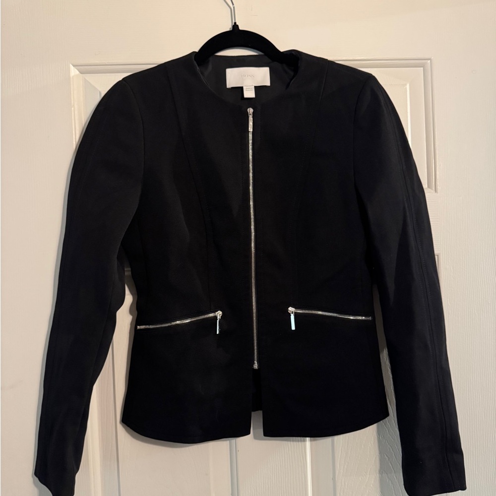 BOSS by Hugo Boss Black Zip-Front Jacket and Pant suit great condition Sz 4 & O